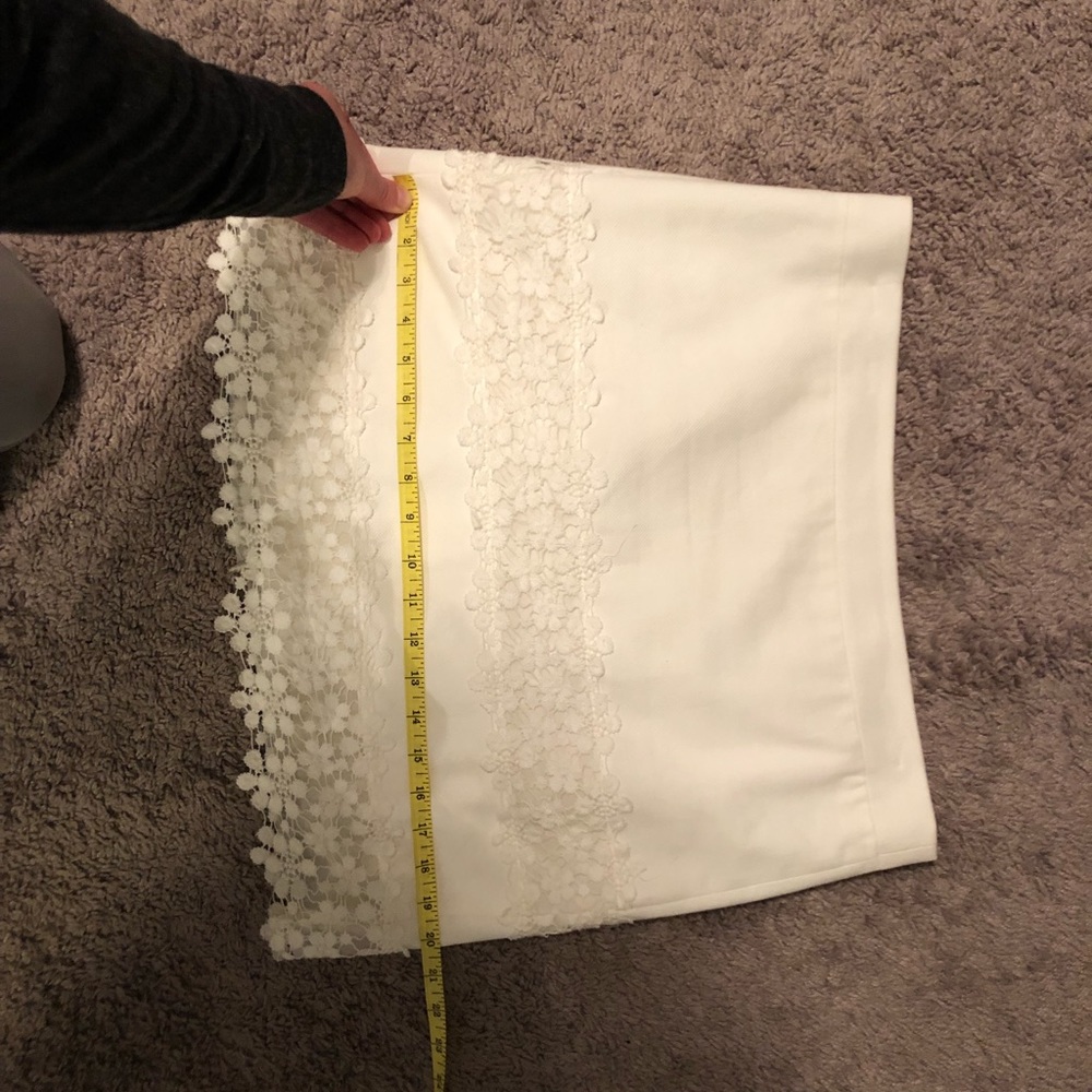 White with lace midi skirt. Floral lace. J crew. - Picture 6 of 7